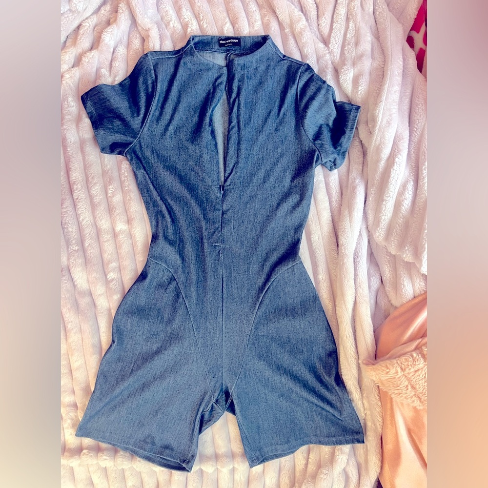 🫶 Naked Wardrobe Denim Look Bodysuit Romper | Large | Pre-Loved & Priced to Move